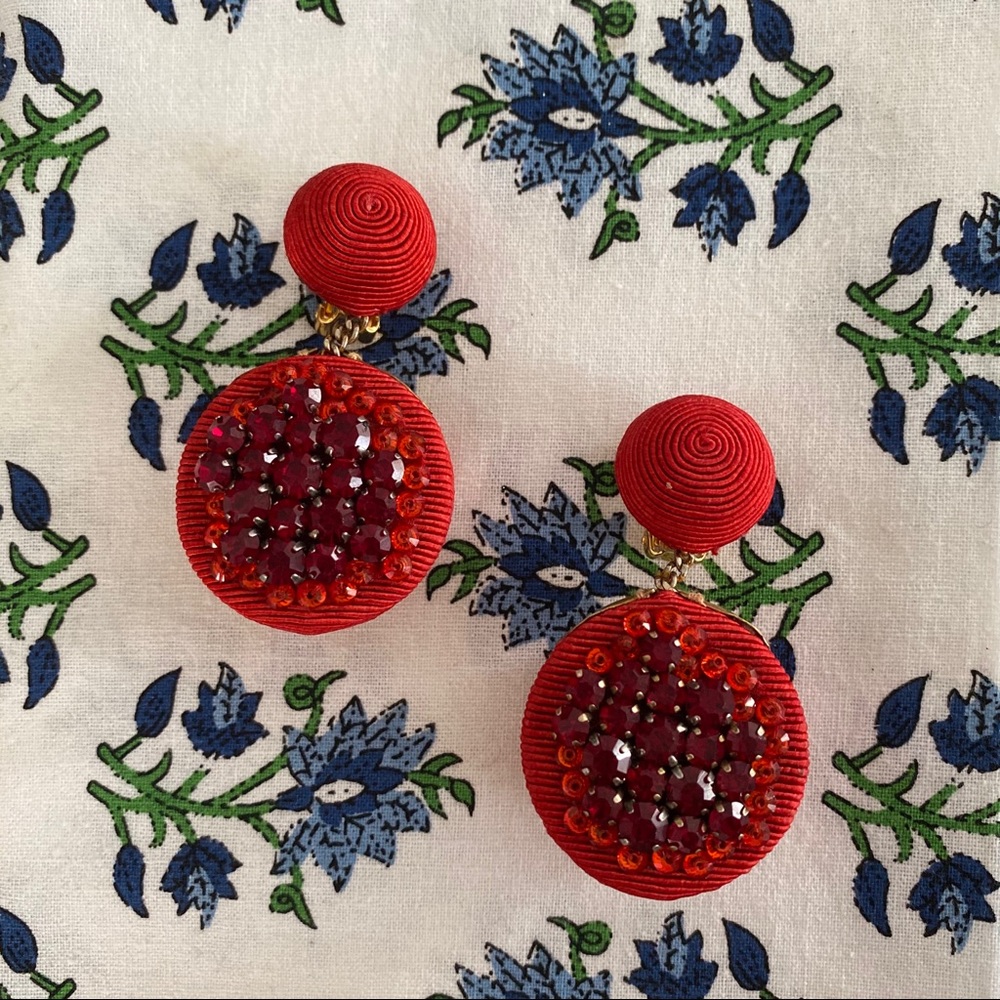 Rebecca de Ravenel pomegranate clip on earrings